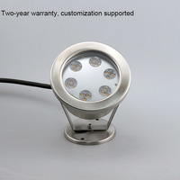 Projecteurs LED submersibles RGB 24V en acier inoxydable étanches IP68 pour piscine, à intensité variable, contrôle DMX