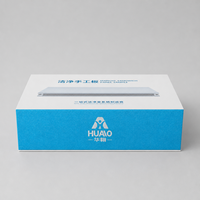 Boîte cadeau magnétique bleue avec couvercle rabattable et carte insérée imprimée pour coffret cadeau d'entreprise et emballage papier personnalisé
