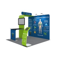 Stand d'exposition portable en aluminium avec graphiques en tissu extensible, sans outil, 10x10 pieds, pour salon professionnel
