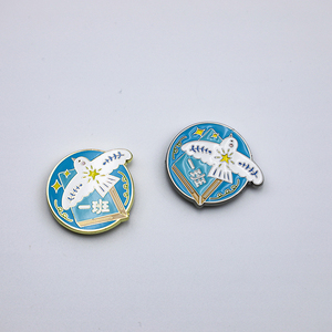 Imán de nevera metálico de esmalte suave con impresión UV, diseño de dibujos animados de rana, gato, paloma, dove, tierra y estrella, personalizable con pin o tapa. - Product Image 3