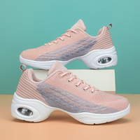 Chaussures de danse salsa latine unisexes légères, tige en tissu tricoté respirant, semelle extérieure en PU antidérapante, pour la danse carrée