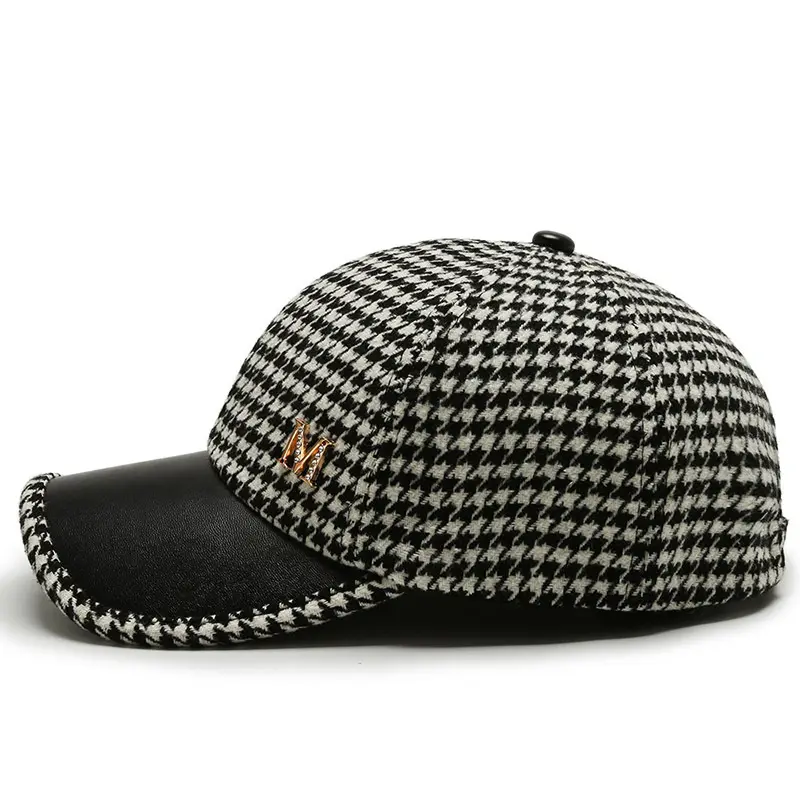 Presentes de Feliz Ano Novo Promoção Quente-presente Houndstooth Fantástico Boné De Beisebol Novela Personalidade Tartan Golfing Cap Chapéu Esportivo