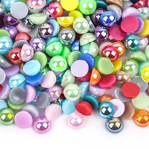 VC Bulk Wholesale 2-10mm Pearls Ivory White AB Multi Colors Half Round Flat Back <strong>Bead</strong> ABS Glitters DIY Nail Art - Product Image 6