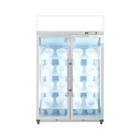 Réfrigérateur commercial entièrement vitré pour fleurs fraîches 1200L, refroidisseur vertical pour fleuristes avec éclairage LED