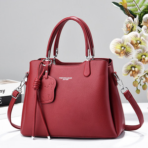 Sac fourre-<span class=keywords><strong>tout</strong></span> grande capacité pour femme en cuir PU, couleur unie, sac à bandoulière décontracté, nouveau style, sac quotidien avec fermeture éclair - Product Image 1