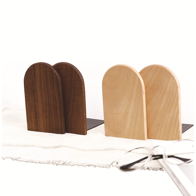 Держатель для книг из черного ореха, декоративная деревянная подставка для книг в современном стиле, для студентов и офисов
