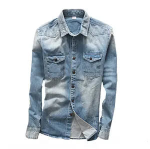 2021 도매 새로운 패션 남성 의류 청바지 재킷 블루 캐주얼 데님 겨울 정장 남성 자켓