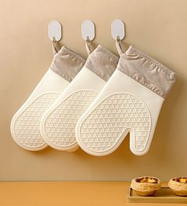 Gants isolants pour four, mitaines de cuisine en silicone épais avec fonction antidérapante, mitaines résistantes à la chaleur pour four à micro-ondes, mitaines pour la cuisson au four - Product Image 4