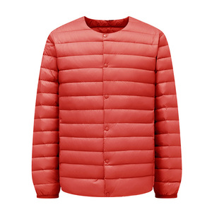 Parka décontractée pour <span class=keywords><strong>homme</strong></span>, fine et légère, col montant, vêtements d'extérieur pour l'automne et l'hiver, doublure intérieure imperméable, courte, chaude, rembourrage en plumes - Product Image 1