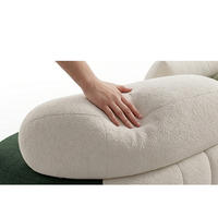 Ensemble de canapés modernes italiens en bouclette, design créatif, modulaire et incurvé, idéal pour salon de beauté, bureau, réception, maison, salon.