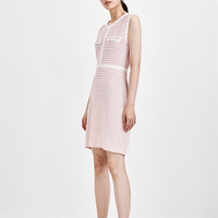 GUOOU Jacquard Robe tricotée à col rond Carrière Robes pour femmes Robes élégantes pour femmes