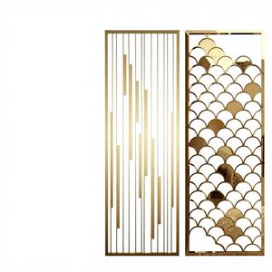 ฉากกั้นห้องสแตนเลสดีไซน์ทันสมัย EX25 สำหรับตกแต่งบ้าน ฉากกั้นสำนักงานแบบกำหนดเอง ตัดด้วยเลเซอร์ - Product Image 1