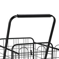 Chariot de courses pliable à roulettes avec panier coulissant