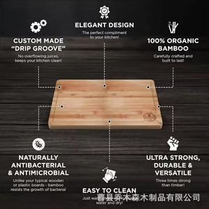 Planche à découper carrée en bambou extra large et épaisse pour fruits et légumes, plateau à steak, fromage et pizza - Product Image 3