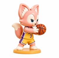 Figurine de collection tendance en PVC et ABS moulé par injection, personnalisée, en forme de renard, pour le sport de basketball, en boîte mystère promotionnelle