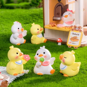 Adornos Decorativos de Micropaisaje, Patitos Amarillos de Resina Pequeños, Decoraciones para Coche, Accesorios para Llaveros, Juguetes de Jardín de Hadas para Niños - Product Image 1