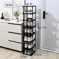 Étagère à chaussures multicouche en plastique PP, pliable, mobile, sans installation requise, pour espaces étroits, idéale pour salle de bain et salon