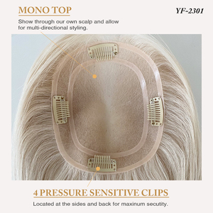 Extensiones de Cabello Humano Europeo al por Mayor, Clip en Extensiones de Cabello Rubio, Extensiones de Cabello Humano con Encaje Rubio 5x6, Base Mono Toupee para Mujer - Product Image 4