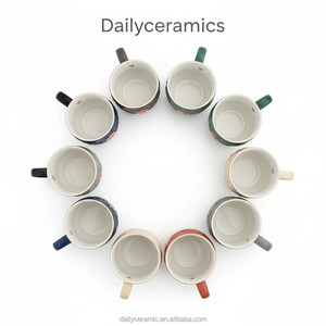 Tasse à thé en porcelaine de luxe avec bordure dorée, peinte à la main, motif floral, pour la maison, le bureau ou comme cadeau, mug à café en céramique coloré 12 - Product Image 2