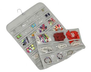 Organizador de Joyas Colgante para Viaje, Bolsillos Enrollables Antienredos para Collares, Pendientes y Anillos, Bolsas de Almacenamiento para Colgar en el Armario - Product Image 6