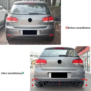 สำหรับ Golf 6 MK6 รุ่นมาตรฐาน ปี 2008-2012 ชุดแต่งกันชนหลัง ดิฟฟิวเซอร์ ฝาครอบด้านล่าง ชุดแต่งตัวถังรถยนต์ - Product Image 2