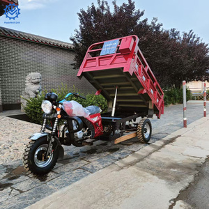 Tricycle cargo à trois roues rouge à essence avec benne basculante pour le transport de charges lourdes - Product Image 2