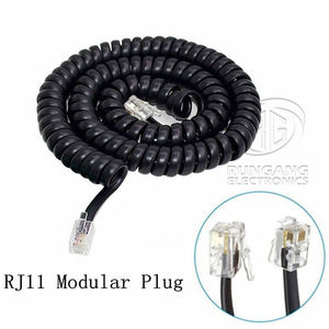 Кабель телефонный RG, 2 пары, 4 жилы, медный, Cat3, 4P4C, RJ9/RJ11, RJ91, патч-корд, 6-жильный, многожильный, сертифицированный CE, витой - Product Image 5