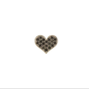 Colgante de Corazón Mini Moderno en Oro Blanco de 18K con Pavé de Diamantes Negros, Joyería Delicada y Atrevida - Product Image 1