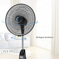 Ventilateur de sable sur pied de luxe à hauteur réglable et inclinable à 3 pales de 16 pouces avec télécommande et minuterie Vente directe d'usine Design moderne