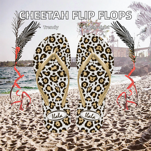 Sandalias de Verano Antideslizantes a la Moda, Plantilla de PE Ligera, Diseño de Punta Puntiaguda con Estampado de Guepardo para Mujer, Venta al Por Mayor - Product Image 3