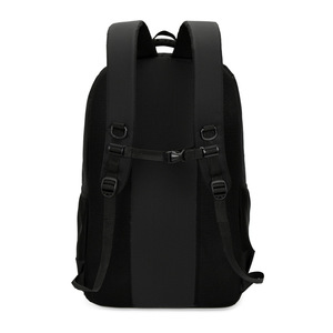 Laptop <b>Backpack</b> Large Capacity Men's Shoulder Straps Solid Color <b>Black</b> Travel Business Trip <b>Backpack</b> - Product Image 3