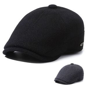 Men's <b>Winter</b> Cotton Octagonal Hat Black Gray Keep Warm Outdoor Casual <b>Cap</b> For Middle Aged And Elderly - Product Image 1
