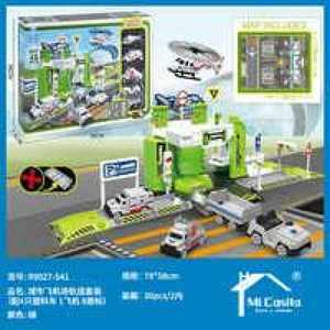 MLCanba City Airport Track Set With 4 Cars 1 Plane 8 Signs Push Operated Toy For Kids Age 5 7 Years - Product Image 3