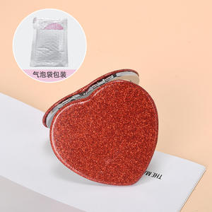 Miroir cosmétique double face Miroir à main en forme de cœur Miroir compact en forme de cœur - Product Image 1