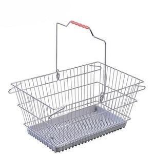<span class=keywords><strong>Panier</strong></span> à provisions en fil métallique en maille cosmétique avec deux poignées <span class=keywords><strong>panier</strong></span> à provisions chromé pour magasin utilisé - Product Image 2