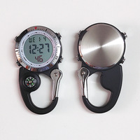 Montre de montagne numérique de haute qualité, montre électronique de sport de plein air, mousqueton multifonctionnel, montre à accrocher à la ceinture du sac à dos