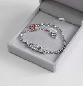 Joyería de Diseñador Famoso para <span class=keywords><strong>Mujer</strong></span>, Chapado en Oro de 18K, Letra con Diamantes para Pulsera de Cadena <span class=keywords><strong>Guess</strong></span>, Material de Acero Inoxidable de Moda - Product Image 4