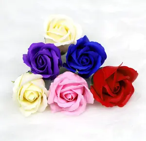 热销人造大玫瑰花人造花花朵散装天鹅绒玫瑰婚礼波西米亚家庭办公装饰