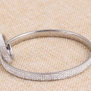 Conjunto de Pulsera y Anillo de Acero Inoxidable con Incrustaciones de Diamantes de Imitación, Joyería de Moda, Diseño Redondo de 5MM, Ideal para Regalo - Product Image 3