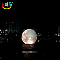 Globe gonflable en forme de lune, planètes gonflables avec lumière LED