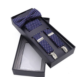 Mode hommes bretelles noeud papillon poche carré 3 pièces ensemble dans une boîte Gentleman fête de mariage Bretele père mari coffrets cadeaux - Product Image 1