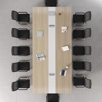 Table de négociation de formation rectangulaire d'entreprise en gros bureau grande table de conférence combinaison de chaise de bureau d'angle arrondi