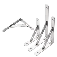 Support d'étagère triangulaire pliable en acier inoxydable robuste, structure stable, pour bibliothèque, fabrication robuste par emboutissage