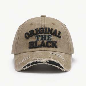 Wholesale Unisex Customized 3d Embroidery Logo <b>Vintage</b> <b>Hats</b> High Quality Distressed Baseball Caps - Product Image 6