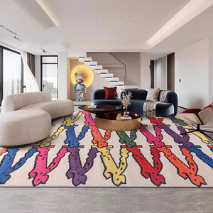 Alfombra de Salón de Arte de Color Nuevo 2024, Alfombra de Mesa de Centro de Estilo Moderno, Alfombra de Dormitorio Francesa de Estilo Moderno, Libre de Cuidado - Product Image 4