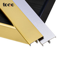 Moulage en U flexible Toco, profilé en aluminium en forme de T, garniture décorative en forme de T, bande de finition en métal en forme de T, bordure de carrelage, bande de bordure