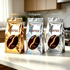 ถุงบรรจุภัณฑ์กาแฟอลูมิเนียมฟอยล์พิมพ์ลายตามสั่ง แบบซีลความร้อน ตั้งได้ มีซิปล็อค ป้องกันความชื้น สำหรับบรรจุอาหาร - Product Image 4