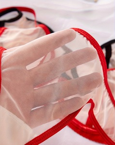 New Arrival Women's Two Piece Sexy Lingerie Sets Black Red Two-color Ultra-thin Mesh Underwear - Product Image 6