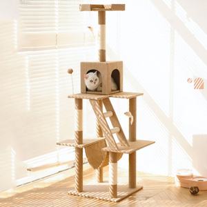 Luxury Modern Design Pet Furniture <b>Large</b> Sisal Wooden Big Scratcher <b>Post</b> Climbing Condo Tower <b>Cat</b> Tree House for <b>Cat</b> - Product Image 4