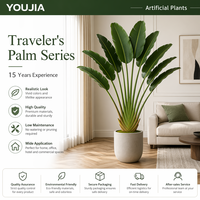 Plante artificielle de style nordique en pot sur pied, accent décoratif d'intérieur, faux palmier bonsaï du voyageur